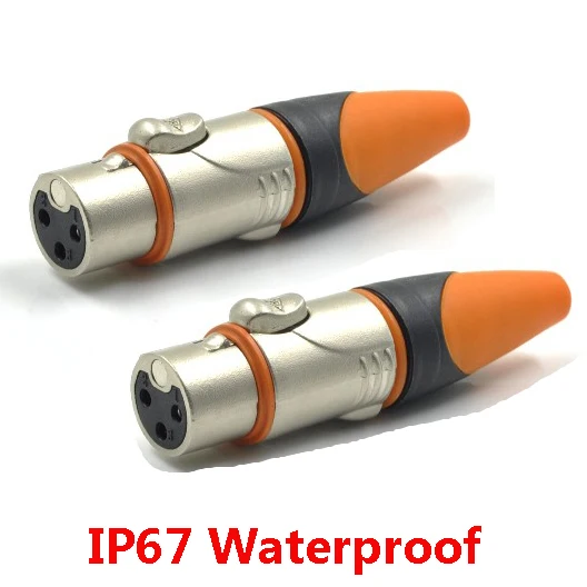 

10PCS/lot Waterproof Connector 3Pin XLR Female Balanced Socket Microphone Plug Adapter