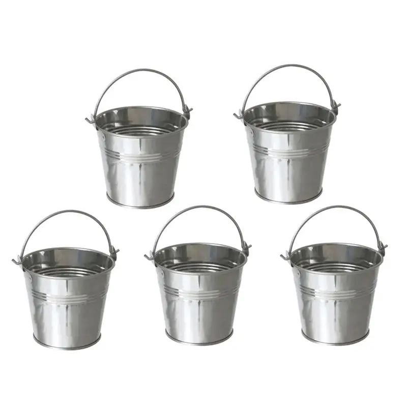 

10pcs 10.5x7.2x10.5cm Mini Tinplate Metal Bucket Icing French Fries Tin Pails Kitchen Home Wedding Party Decoration Supplies