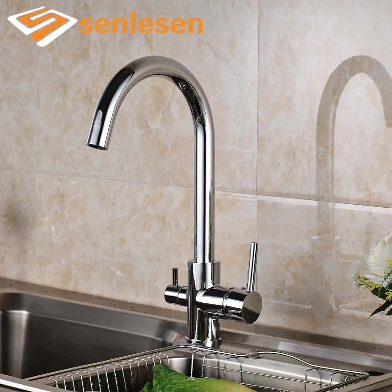 

High-end Good Price Kitchen Pure Water Taps Chrome Finish Deck Mounted