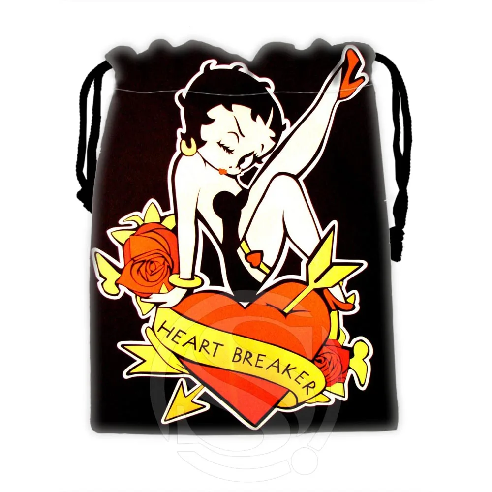 H P651 Custom Betty Boop 7 drawstring bags for mobile phone tablet PC packaging Gift Bags18X22cm
