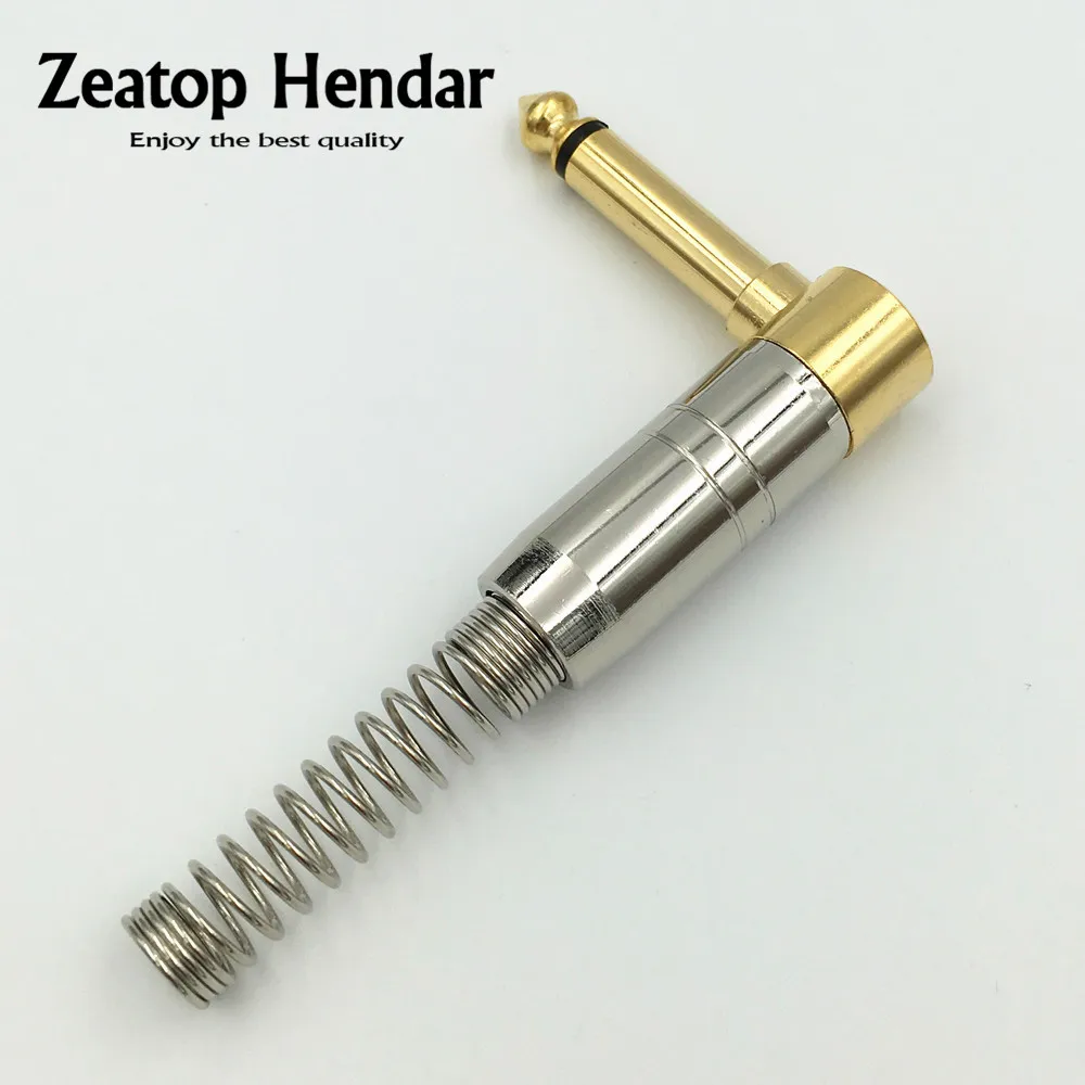 1Pcs 90 Degree Angle 6.35mm Audio Plug 6.35 2Pole Mono Jack Amplifier Microphone King Protection Device with Spring Connector |