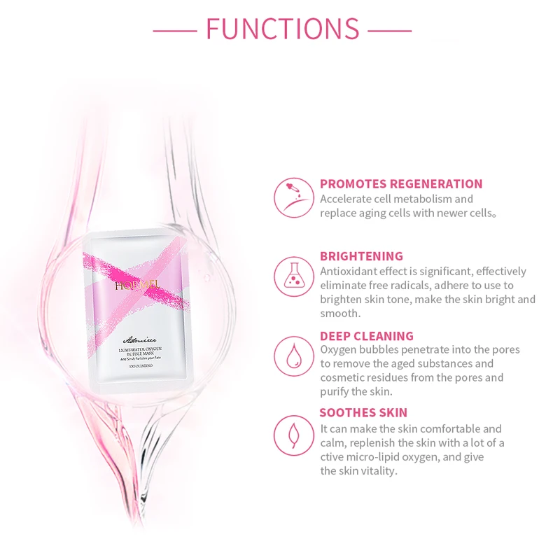 HEMEIEL Oxygen Bubble Mask for Face Unisex Detox Clean Sheet Mask Skin Care Oil Control Whitening Facial Treatment Mask Korean