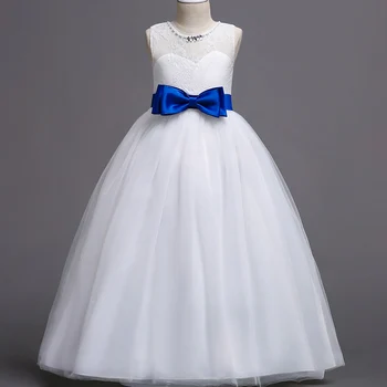 Beautiful Princess White Dress For Baby Girls Teenager Kids 5
