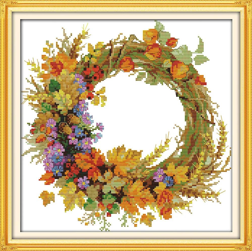 

Garland (2), counted printed on fabric DMC 14CT 11CT Cross Stitch kits,embroidery needlework Sets, Home Decor