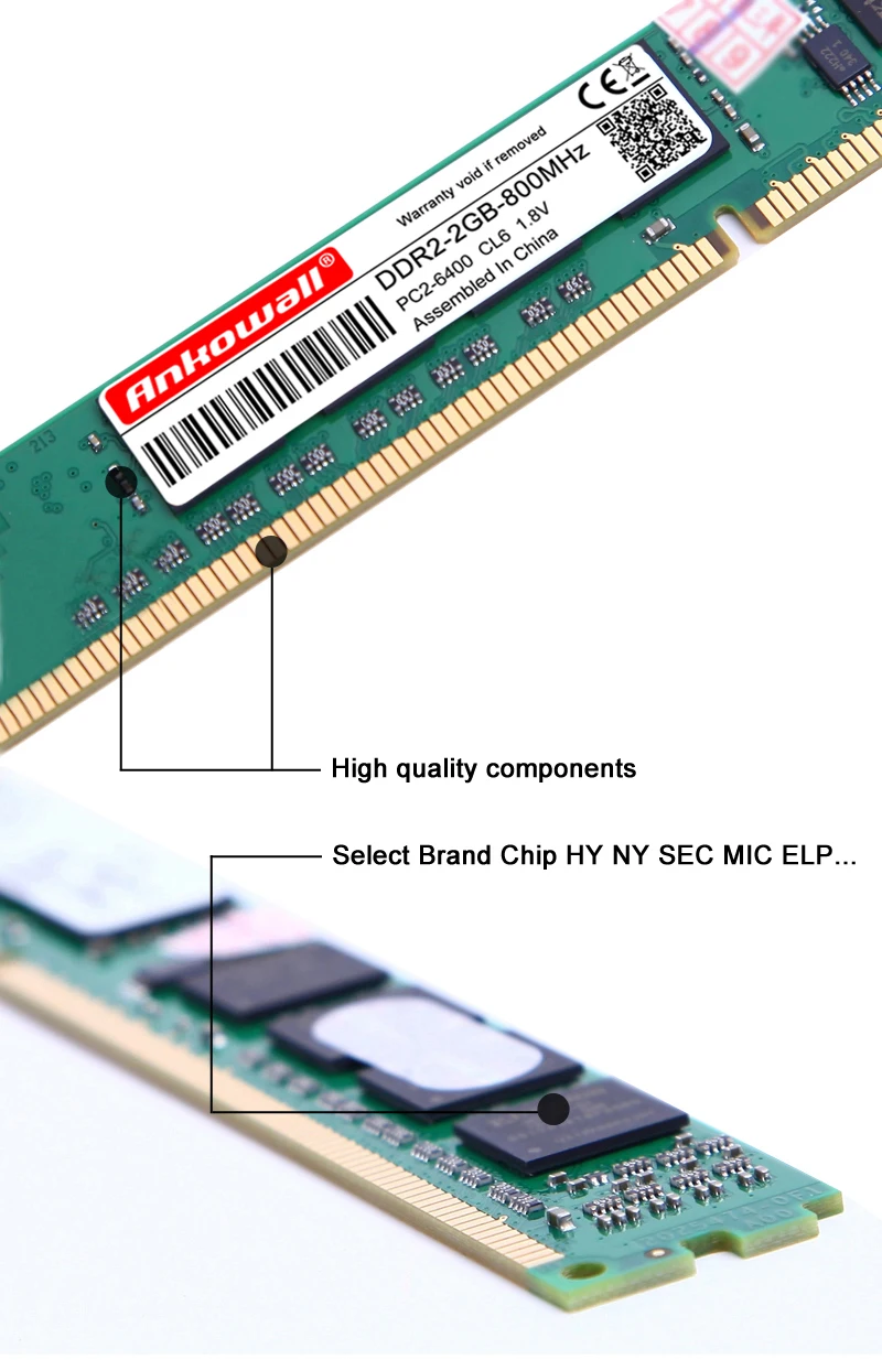 DDR2 4 Гб(2 шт x2гб) ОЗУ 800 МГц PC2-6400 240Pin 1,8 в CL6 2 Гб памяти DIMM для настольных ПК гарантия три года