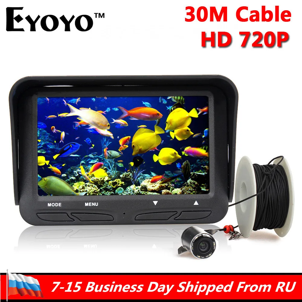

Eyoyo 30m 720P Professional Underwater Ice Fishing Camera Night Vision Fish Finder 6 Infrared LED 4.3 inch LCD Monitor