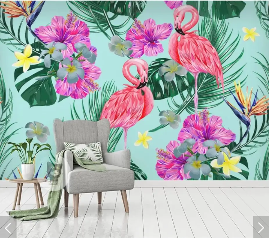 Юго-Восточная Азия тропические листья цветок обои фото фрески обои спальня домашний Декор стены цветочные 3d настенные фрески обои