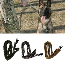 Dog Leash 1000D Nylon Tactical Military Police Dog Training Leash Elastic Pet Collars for dog clothes