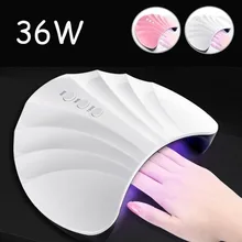 USB LED UV Nail Dryer 36W 12LEDs Shell Shape Lamp Gel Curing Nail Polish Machine Nail Art Tool White/Pink Nail Dryers 60s/90s