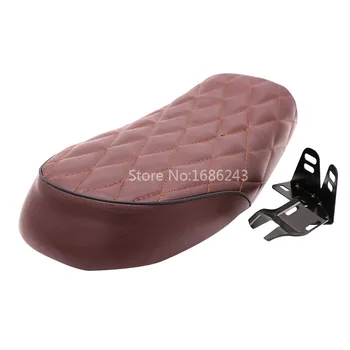 

Brown Vintage Cafe Racer Diamond Flat Brat Seat for Kawasaki Honda Universal