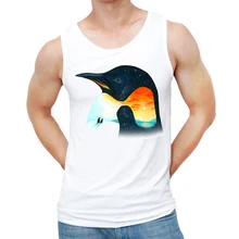 Мода Пингвин закат дизайн летние мужские майки с принтом животных без рукавов жилет