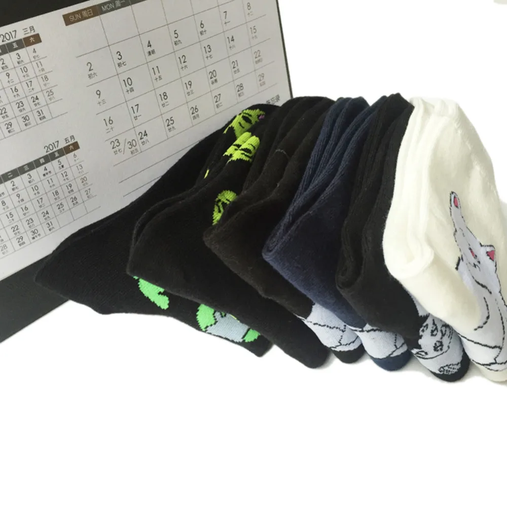 Wanita Pria Unisex Lucu Kapas Kaus Kaki Tuan Alien Cat ET Printing