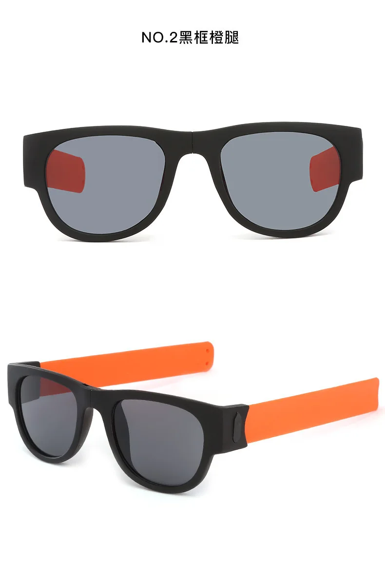 Солнцезащитные очки, поляризационные, для женщин, браслет, солнцезащитные очки для мужчин, браслет, складные оттенки, Oculos, цветные, модные, зеркальные - Цвет: Orange