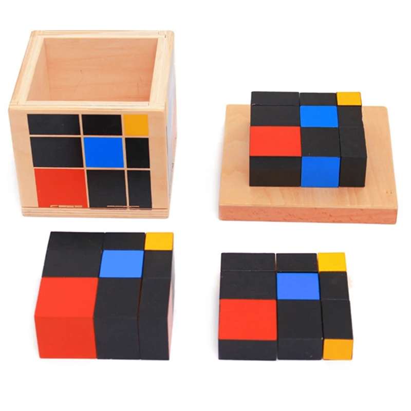 Early Learning Educational Toys Montessori Wooden Trinomial Cube for Toddlers 4