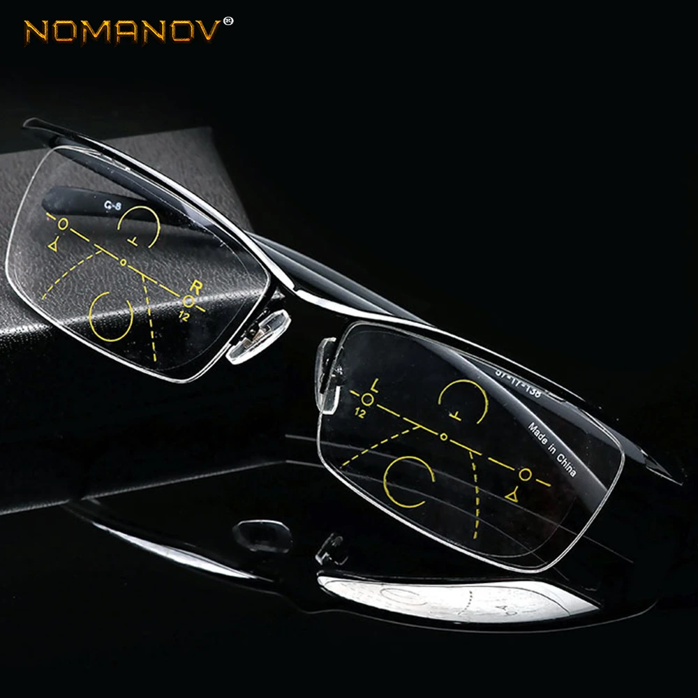 Nomanov Progressive Multifocal Reading Glasses Titanium Alloy Trend Retro Eyebrow Eyeframe See Near And Far Top 0 Add 1 To 4 Women S Reading Glasses Aliexpress