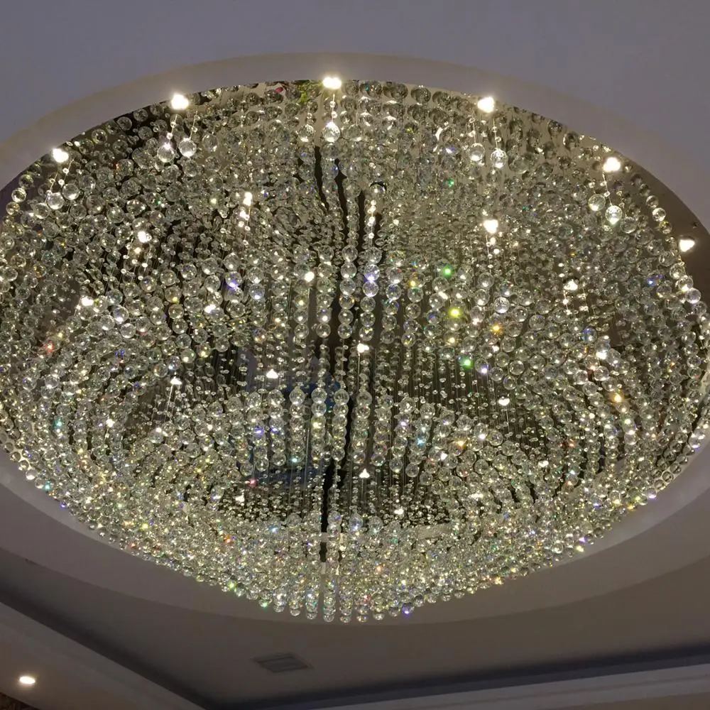 

crsytal chandelier lamp led light hotel lobby sale department large round crystal lamp custom-made lighting with dimming bulb
