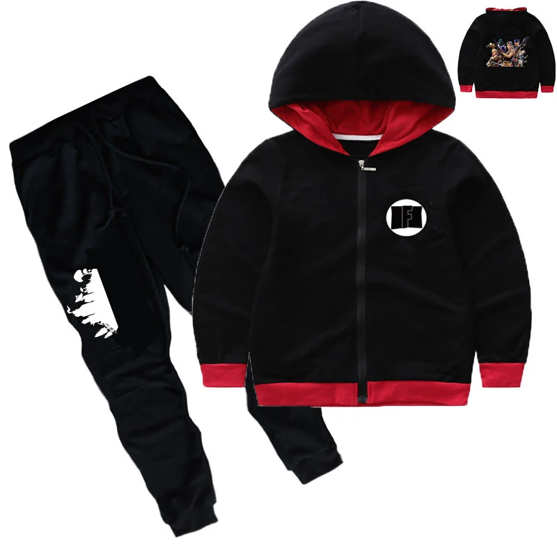 

Spring Clothe Set for Teenage Boy Coat+ Plants Babys Sweatshirt T Shirt Clothes Fortnight Autumn Kid Hooded Fortnight 2019