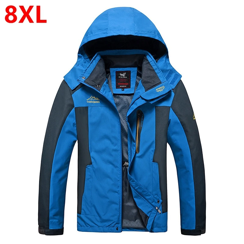Spring and autumn thin monolayer clothing men jacket Large size loose fat mountaineering jacket 8XL 7XL