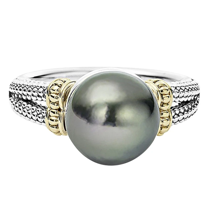 

Punk Vintage Flower Big Simulated Pearl Ring For Woman Jewelry Gift Dropshipping