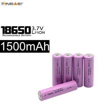 

100pcs/lot Kingwei 18650 Batteries 3.7v 1500MAH Rechargeable Bateria Laser Pen Flashlight Battery for Powerbank Wholesale