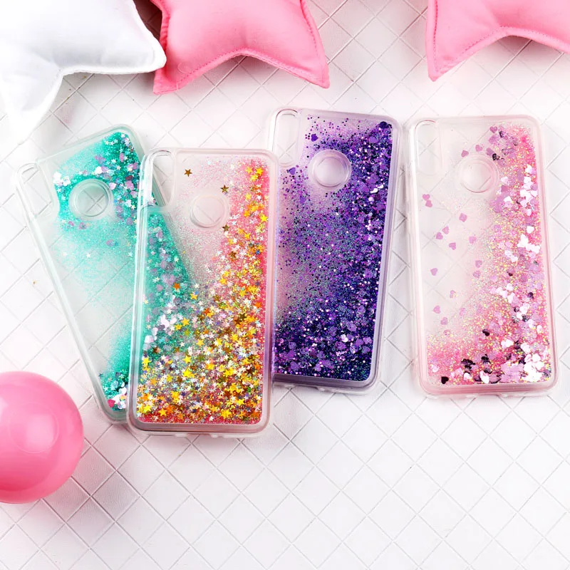 

Dynamic Liquid Case For Huawei P10 Lite P8 Lite P9 PlusCases Glitter Bumper For P smart 2019 Honor 10 Lite 8C Cover Capa