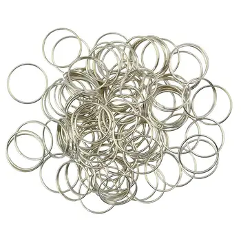

100 pcs Split Key Rings 0.7x18mm White K Plated Steel Round Split Ring for Car Home Keys Organization Arts & Crafts DIY Jewelry