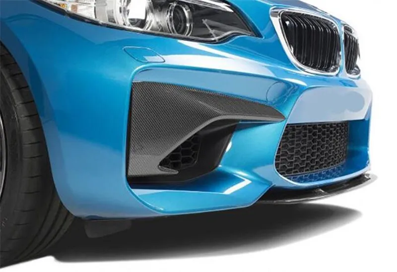 Летучая мышь-Стайлинг углеродное волокно Вентиляционное крыло Накладка для BMW F87 M2 верхний бампер сплиттер передний губы Canard автомобильный Стайлинг