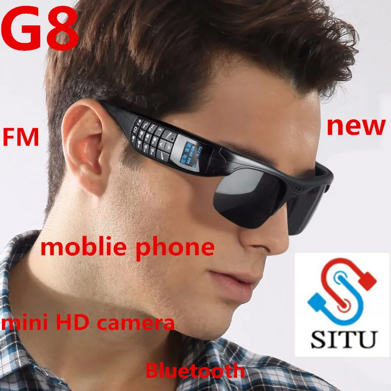 

Best selling Bluetooth Smart phone camera glasses Wearable dial call Digital camera video record smart glasses G8