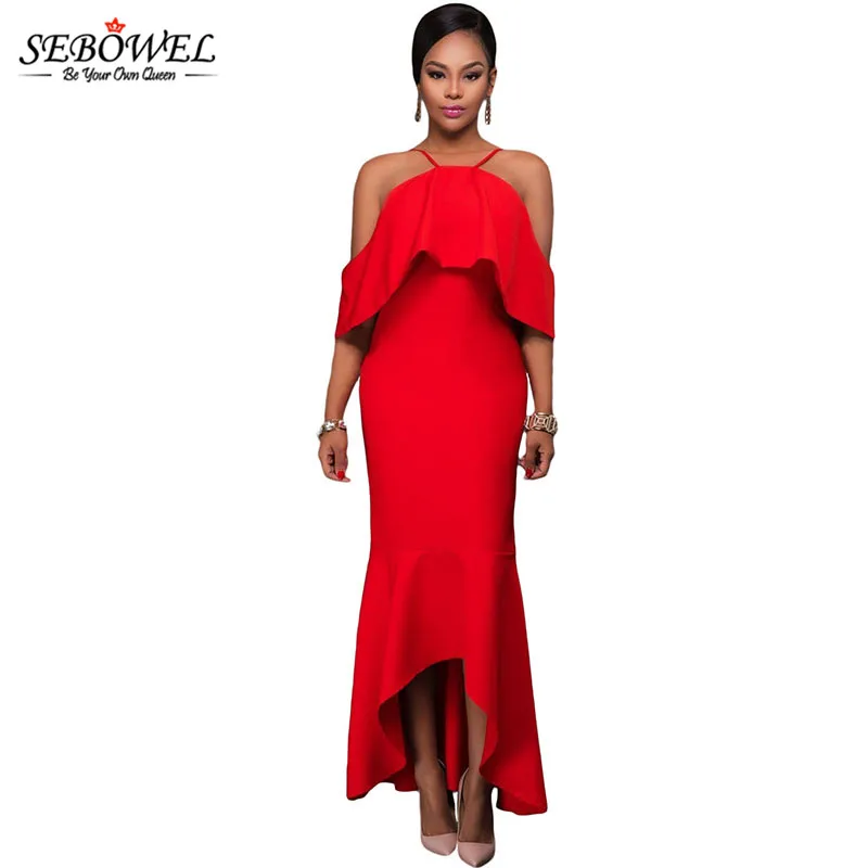 Red-Ruffled-Sleeves-High-low-Hem-Party-Maxi-Dress-LC61456-3-1