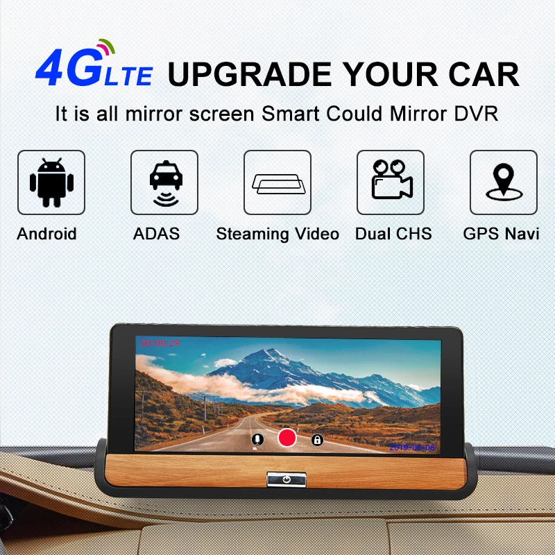 Продажа Bluavido 7 дюймов 4G ADAS Android Автомобильная приборная панель DVR font b GPS b font навигация FHD 1080P двойной объектив камера G сенсор Автомобильный видеорегистратор