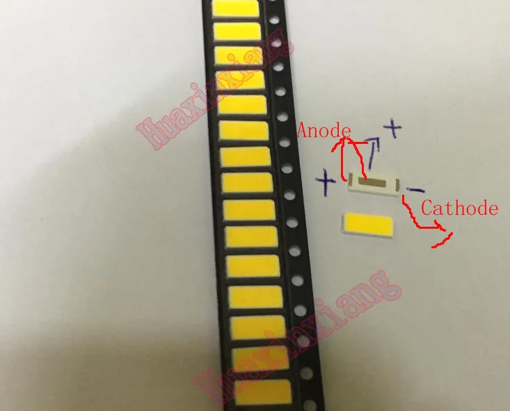 100 шт./лот SMD СВЕТОДИОДНЫЙ 7030 6V теплый белый 100-110LM 3000-3200K