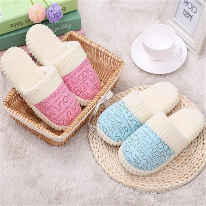 2017 New Fashion Women Ladies Home Floor Soft Slippers Female Cotton padded Shoes Winter Soft Warm