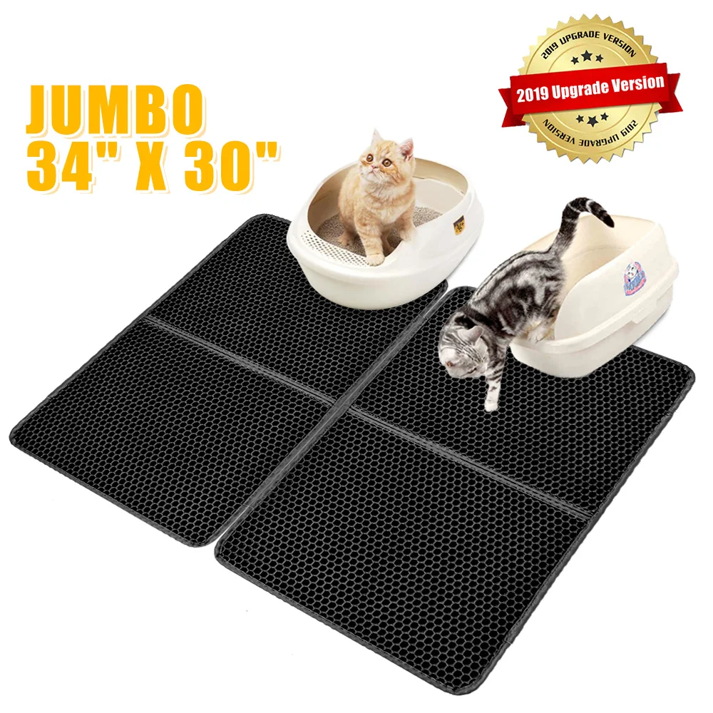 

Waterproof Double-Layer Extra Large Cats Litter Mat Foldable Non-slip Pets Cat Mat Pets Mat Pad Bottom Non-slip Litter Cat Mats