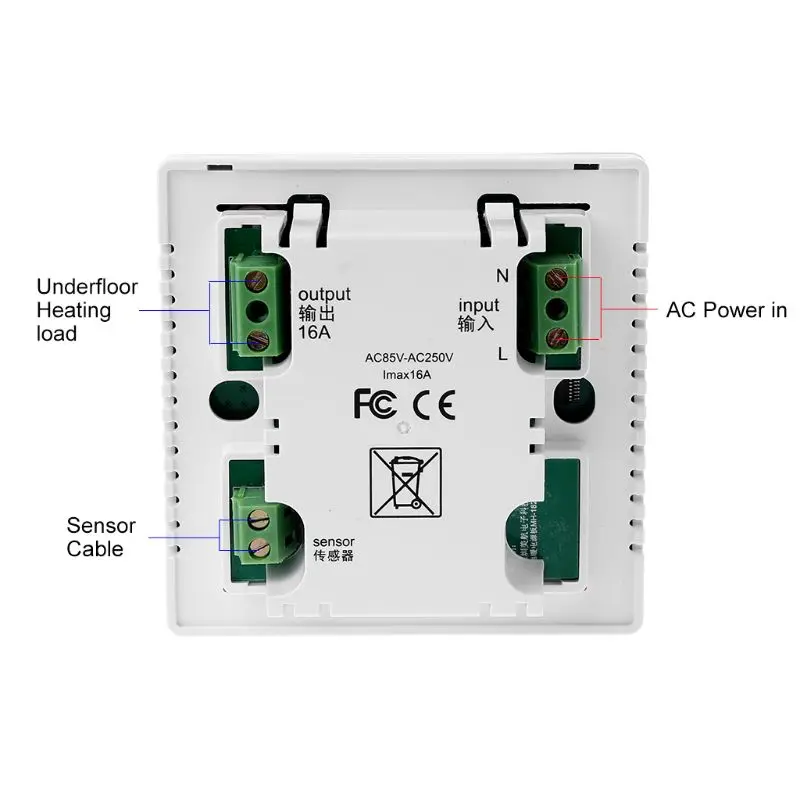 Термостат с сенсорным ЖК-экраном, электрическая система подогрева пола, терморегулятор для нагрева воды, переменный ток 85-240 в, регулятор температуры