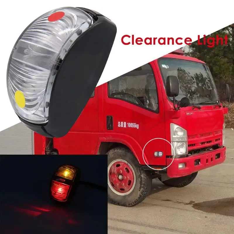 Red+Amber LED Side Marker Light Clearance Lamp for Truck Trailer Caravan Bus Using Taiwan\'s Wafer Lamp Beads For 50000 Hours