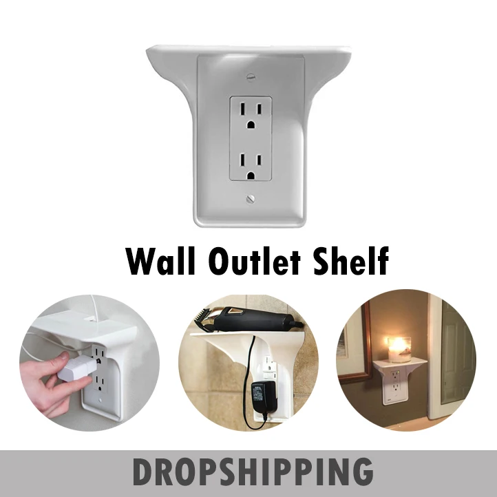 Ultimate Outlet Storage Holder Racks Power Perch Easy Installation Wall Outlet Shelf Storage