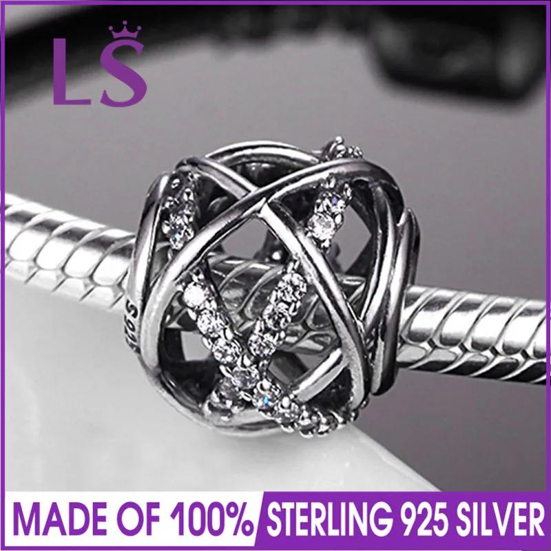 

LS High Quality 100%S925 Silver Sparkling Galaxy Openwork Charm Bead Fit Original Bracelets Pulseira Encantos. 100% Fine Jewlery