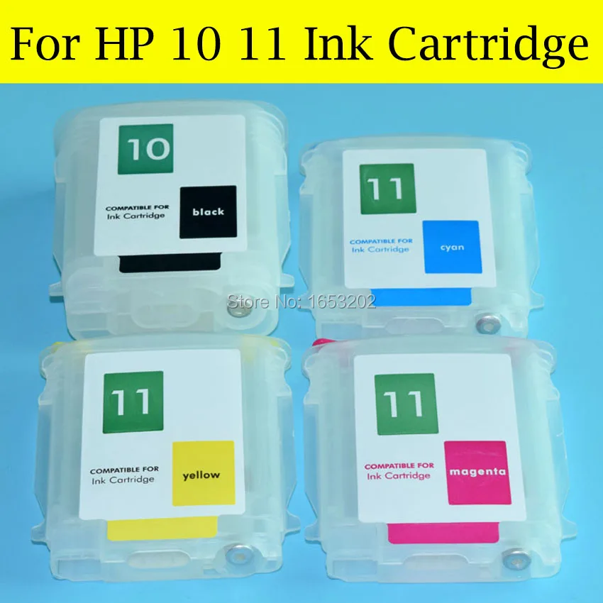 4 Pieces/Lot Empty Refill ink Cartridge For HP 10 11 With Auto Reset