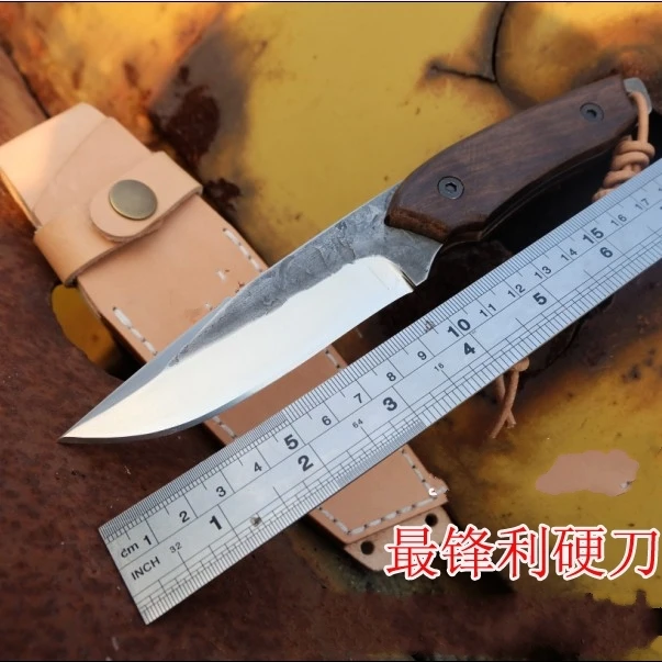 

2017The sharp knife pure manual forging tool high hardness straight knife mountaineering camping knife outdoor hunting knife