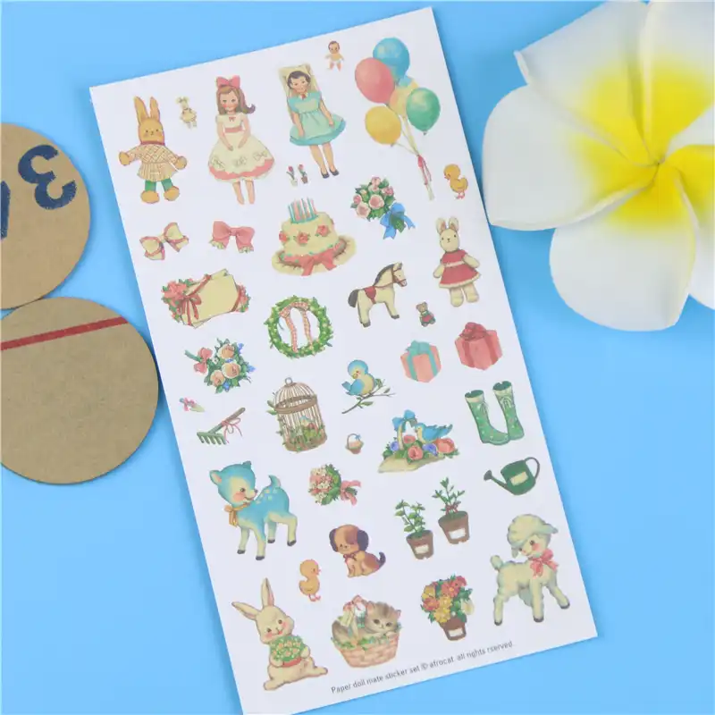 6 Pcs Pack Free Shipping Cute Stickers Paper Girl Combination