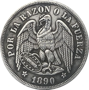 

1890 Chile 1 Peso coins 37MM