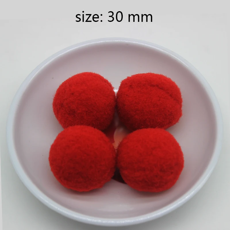 Красный помпон 10 15 20 25 30 мм мех плюшевый шар для ремесла DIY Свадебные украшения дома одежды Швейные на ткани аксессуары