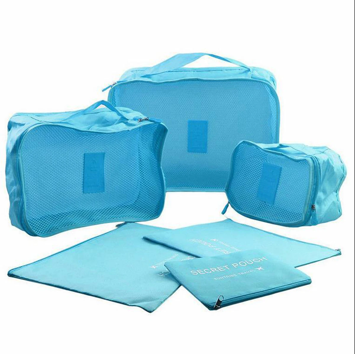 6 шт. дорожные сумки Водонепроницаемый хранения одежды чемодан Органайзер мешок Упаковка Куб