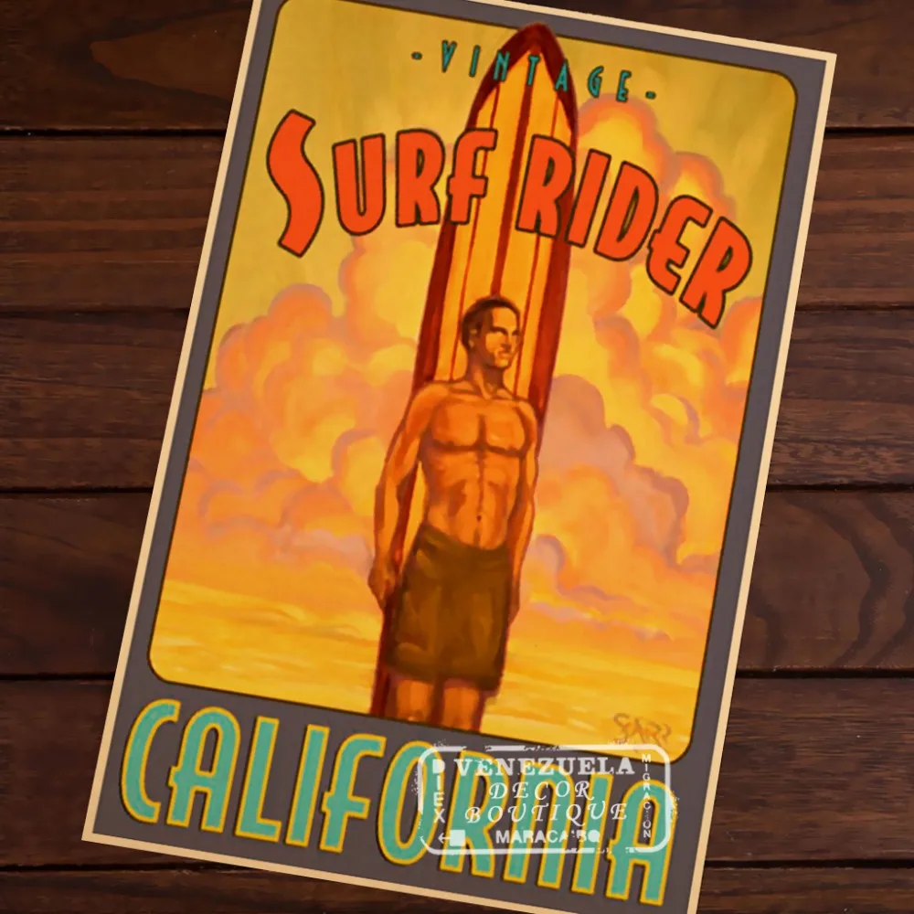 Southern California beach surf Sports Travel Vintage Retro Poster ... Southern California beach surf Sports Travel Vintage Retro Poster ...