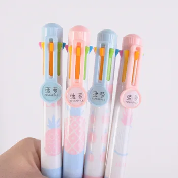 

8 Color Kawaii Pineapple Ballpoint Pen Writing Drawing Ball Pen School Supply Student Stationery Kids Gift