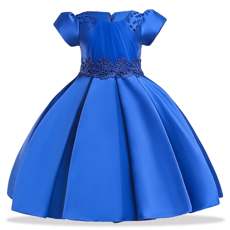 Нарядное платье для девочек; платье принцессы для маленьких детей; детское платье с короткими рукавами и бисером; vestidos; платье с цветочным узором для маленьких девочек; одежда для детей; L5074
