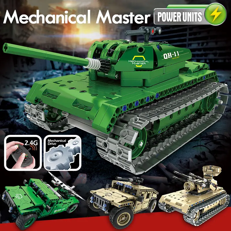 502 шт. RC автомобиль внедорожник строительные блоки Technic WW2 дистанционное