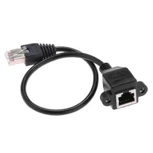 1 фут RJ45 папа-мама винт Панель Крепление Ethernet LAN Сетевой удлинитель