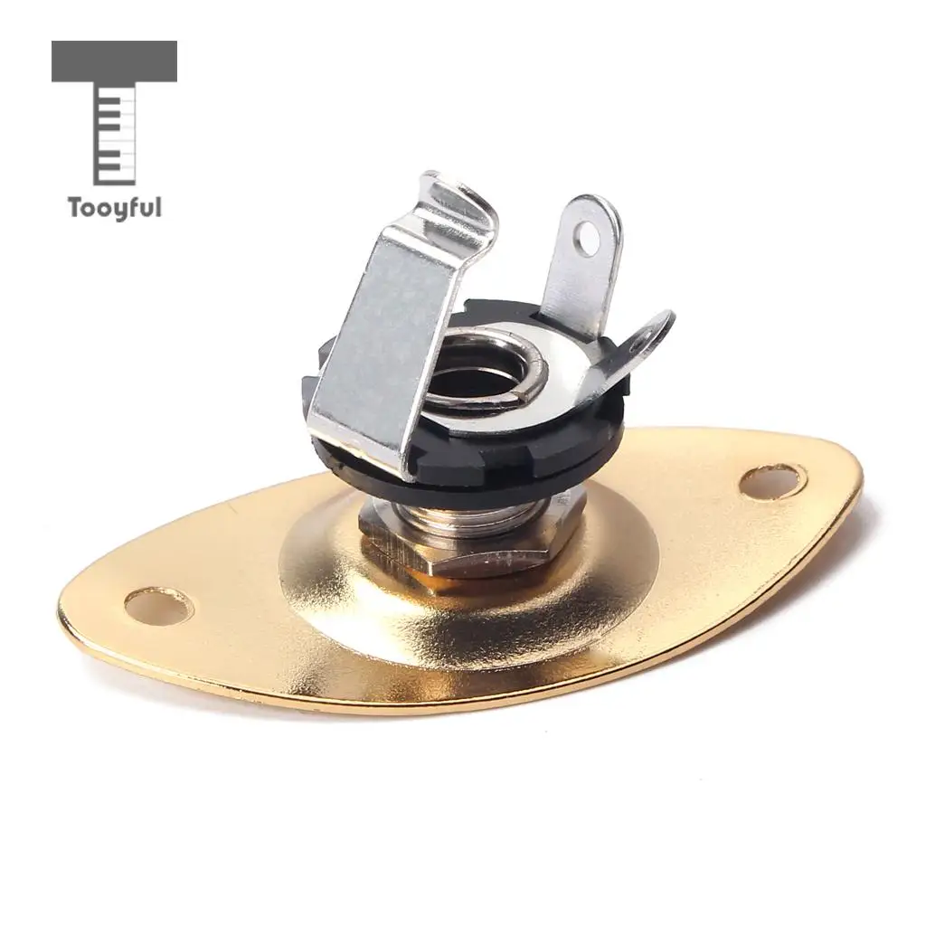 Tooyful Oval 1/4' 6.35mm Electric Guitar Ukulele Output Input Jack Plug Socket Guitar Upgrade Accessory DIY Parts