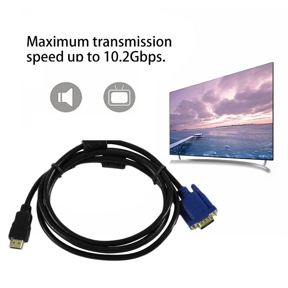 1,8/3 метра HDMI к VGA Кабель 15Pin адаптер папа к папа видео 1024x768 p Высокое разрешение супер быстрая скорость передачи данных